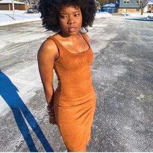 Iris Brown Suede Dress💕